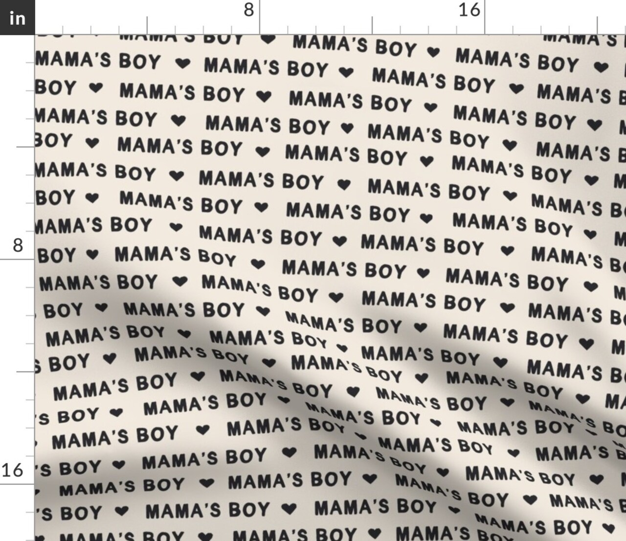 Valentines Day Boy Text Mamas Boy Cute Love Hearts Custom Printed Fabric by Spoonflower Various Fabrics by the Yard or Fat Quarter